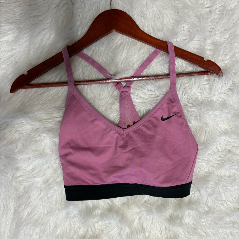 Nike Women's Mauve and Black Sports Bra